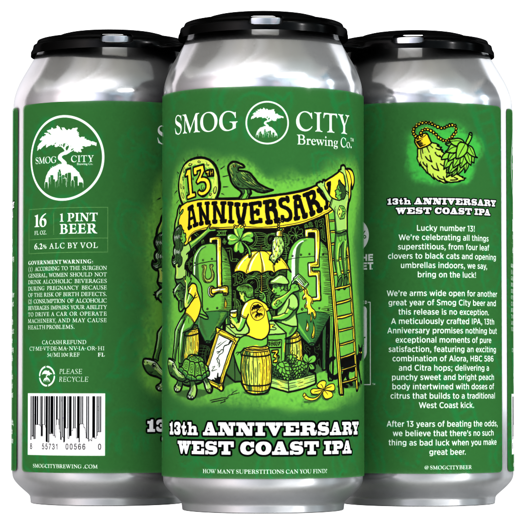 13th Anniversary West Coast IPA 16oz 4-pack (CA Beer Shipping)