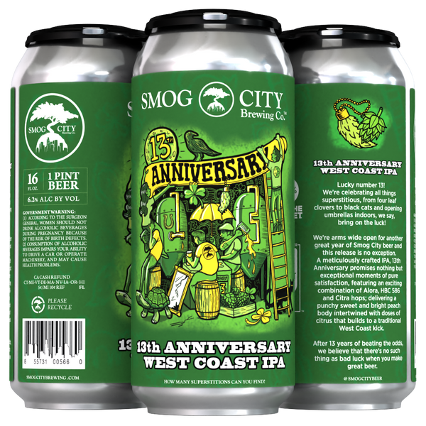 13th Anniversary West Coast IPA 16oz 4-pack (CA Beer Shipping)