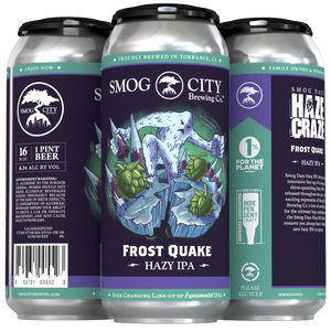 Smog Days Haze Craze: Frost Quake Hazy IPA 16oz 4-pack (CA Beer Shipping)