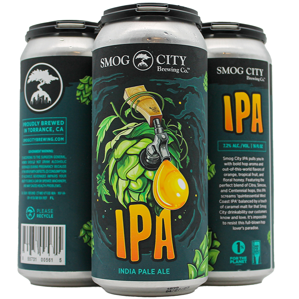 4-pack cans of Smog City IPA