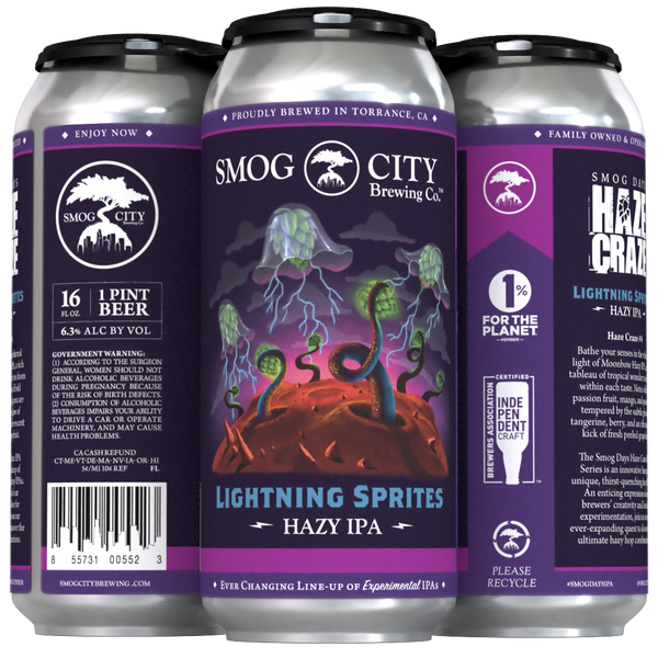 Smog Days Haze Craze: Lightning Sprites Hazy IPA 16oz 4-pack