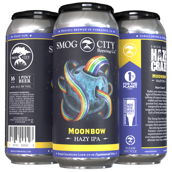 Smog Days Haze Craze: Moonbow Hazy IPA 16oz 4-pack (CA Beer Shipping)