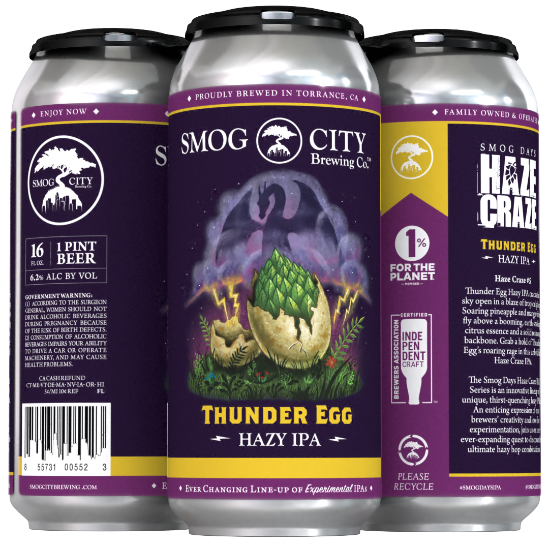 Smog Days Haze Craze: Thunder Egg Hazy IPA 16oz 4-pack